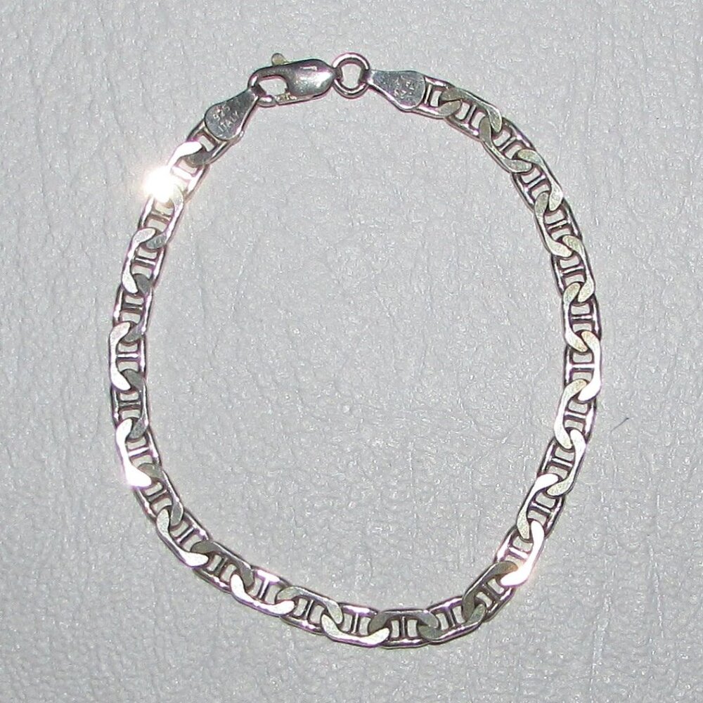 925 Sterling Silver Double Link Chain Bracelet